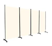 Schermo privacy balcone Divisorio for stanza Divisori for da 6 piedi e schermi for la privacy for a 3 pannelli Schermo divisorio for Pannello in tessuto portatile Pieghevole for interni(Beige,4 Panel)