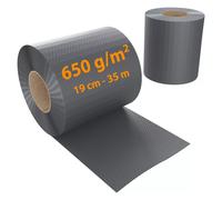 Schermo Privacy In PVC Per Recizioni A Doppia Sbarra Doppio Picchetto Rete Frangivista Per Giardino Terrazzo 650 g/m² Resiste Alle Intemperie Vento 35 m x 19 cm Con Clip Di Fissaggio Grigio Scuro