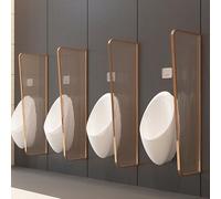 Schermo privacy per orinatoio da uomo, in vetro temperato con struttura in metallo, 2 pezzi (120 x 40 cm), ideale per scuole, centri commerciali, servizi igienici pubblici, design elegante oro rosa