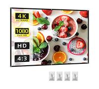 Schermo proiettile pieghevole e portatile seta latte 4K HD anti-rughe con ganci per teatro domestico interno ufficio riunioni