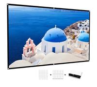 Schermo Proiettore 100 Pollici 16:9 HD Telo Proiettore Anti Rughe Pieghevole Portatile Lavabile, Schermo Doppia Faccia, Schermo Proiezione Esterno per Casa Ufficio Eventi All`Aperto Teatro