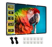 Schermo Proiettore 120 Pollici 16: 9 HD Schermo di Proiezione Pieghevole Portatile Lavabile, Domestico ed Esterno, Schermo a Doppia Faccia 265x149cm