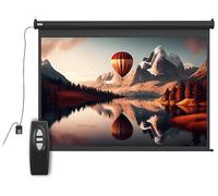 HOMCOM Schermo per Proiettore 100" Formato 4:3 Regolabile con Telecomando, 203x152cm, Nero