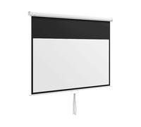 HOMCOM Telo Proiettore 80" 16:9 con Corda di Regolazione, in Plastica e Metallo, 187x8x150 cm, Bianco Aosom Italy
