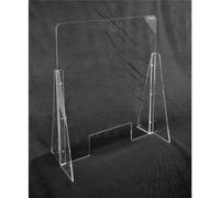 Schermo Protettivo in plexiglas parafiato smontabile larghezza 75 cm , 75xh100 cm - spessore 5 mm per farmacie , per tabacchi ed attività commerciali che necessitano di protezione trasparente