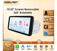Schermo QLED da 10.33 "2 Din autoradio Stereo universale lettore multimediale Wireless Carplay Android Auto pannello staccabile GPS BT DSP S6 AHDC2 AI