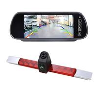 Schermo retrovisore per auto da 7 pollici, schermo LCD TFT TFT + Super HD grandangolare doppia fotocamera visione notturna luce freno telecamera posteriore per Fiat Ducato dal 2024/Hella 2DA 343 106
