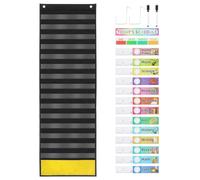 Schermo Tasca - Programmatore Da Parete | Grafica Tasca In Aula | Organizer Diario Da Tavolo Con 16 Slot | Carte Di Scrittura Reversibili, Tavolo Da Tasca Da Appeso Per