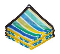 Schermo Telo Ombreggiante Tessuto Parasole,Panno Parasole A Righe Colorate Per Giardino 75% Di Blocco Uv Antipioggia,Rete Patio Vela All'Aperto Pergola (3mx6m/9.8ftx19.7ft)