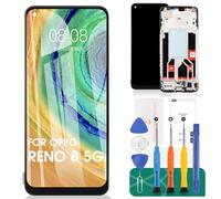 Schermo TFT per OPPO Reno8 5G LCD Display per OPPO Reno 8 5G Sostituzione dello schermo per OPPO Reno 8 Touch CPH2359 Digitalizzatore con telaio (nero, nessuna funzione di impronte digitali)
