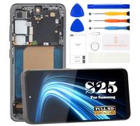 Schermo TFT per Samsung Galaxy S25 LCD Display per Samsung S25 Ricambio per Galaxy S25 SM-S931B SM-SM-S931U SM-S931W Digitizer Touch Assembly Kit di riparazione con Fame (nero, senza impronte digitali