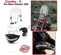 Schermo Touring originale e paramani nero adatto a Royal Enfield per New...