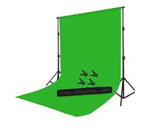 Schermo verde Chromakey con supporto e 4 clip, sfondo fotografico portatile, sfondo per streaming virtuale per interni (colore : Green-2, dimensioni : 3x4m/9.8x13ft)