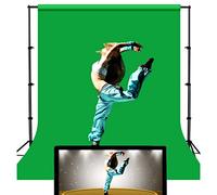 Schermo Verde Chromakey con Supporto e 4 Clip, Sfondo Virtuale Verde per Video/Streaming/Fotografia (Colore: Green-2, Dimensioni: 3x5m/10.4x16.4ft)