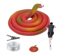 Scherzo di serpente per il golf, falso ripieno di serpente | Giocattoli di ripieno di serpente con clip in metallo in silicone con spago trasparente | Accessorio per scherzi spaventosi, giocattoli Gag