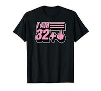 Scherzo per Il 33° Compleanno con Grafica Divertente I Am 32 Plus Middle Finger Maglietta
