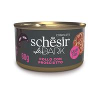 Schesir After Dark Cat filetti in brodo Grain Free 80 g - Pollo con prosciutto - Confezione da 12 pezzi - 1° ORDINE? scegli lo sconto BZR5 / BZR20 + 200 punti fedeltà