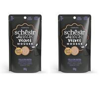 Schesir After Dark, Filetti di Pollo con Anatra in Mousse, Alimento Umido Completo per Gatti, in Busta, Grain Free, Alto Contenuto di Proteine, Fonte di Idratazione, 12 x 80 g (Confezione da 2)