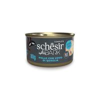 Schesir After Dark, Filetti di Pollo con Uova di Quaglia in Patè, Alimento Umido Completo per Gatti, in Lattina, Grain Free, Alto Contenuto di Proteine, Fonte di Idratazione, 12 x 80 g