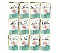 SCHESIR Alimento umido per gatti in bustine monodose al tonno e orata, 24 x 50 g