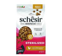 Schesir Animal Monoprotein Sterilized Pollo, Croccantini per Gatti Adulti Sterilizzati, Alimento Secco Monoproteico, Vitamine Aggiunte, Senza Conservanti e Coloranti, 1,5 kg