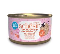 Schesir Baby Cat Mousse Grain Free 70 g - Salmone e pollo - Confezione da 12 pezzi - 1° ORDINE? scegli lo sconto BZR5 / BZR20 + 200 punti fedeltà