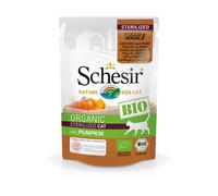 Schesir BIO, Alimento Umido Completo per Gatti, Patè di Pollo e Maiale con Zucca