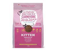 Schesir Born Carnivore Baby, al gusto Pollo e Uovo, Crocchette per gattini, crocchette Cotte al forno (Sacco da 1,25kg)