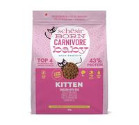Schesir Born Carnivore Baby, al gusto Pollo e Uovo, Crocchette per gattini, crocchette Cotte al forno (Sacco da 255g)