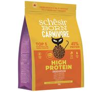 Schesir Born Carnivore, al gusto Pollo e Uovo, Crocchette per Gatti adulti Cotte al forno (Sacco da 255g)