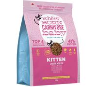 Schesir Born Carnivore Baby, Alimento Secco Completo Per Cuccioli di Gatto, Pollo con Uovo, Alto Contenuto Proteico, Cotto in Forno, Grain Free, 255 g