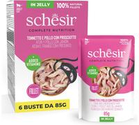 Schesir Cat Busta Multipack 6x85G TONNETTO E POLLO CON PROSCIUTTO