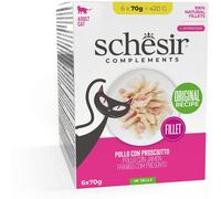 SCHESIR Cat Complements Busta Multipack 6x70G POLLO CON PROSCIUTTO