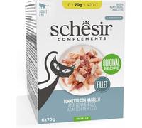 SCHESIR Cat Complements Busta Multipack 6x70G TONNETTO CON NASELLO