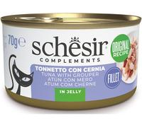 SCHESIR Cat Complements Lattina Multipack 12x70G TONNETTO CON CERNIA