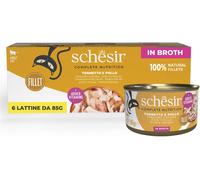 Schesir Cat Complete Nutrition in Brodo Lattina Multipack 6x85G TONNETTO E POLLO