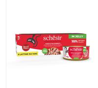 SCHESIR Cat Complete Nutrition Lattina Multipack 6x140G TONNETTO CON GAMBERETTI