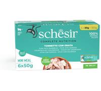 Schesir Complete Nutrition Filetti in gelatina 6 x 50 g in lattine - Tonnetto con orata