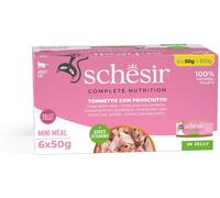 Schesir Complete Nutrition Filetti in gelatina 6 x 50 g - Tonnetto con prosciutto