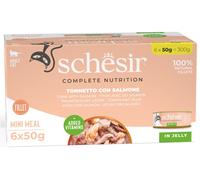 Schesir Complete Nutrition Filetti in gelatina 6 x 50 g in lattine - Tonnetto con salmone