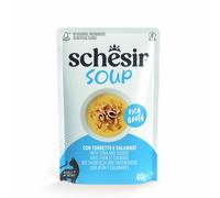 Schesir Cat Soup 12 x 40 g Zuppa senza cereali per gatti - Tonno e calamari