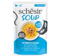 Schesir Cat Soup 12 x 40 g Zuppa senza cereali per gatti - Tonno e calamari