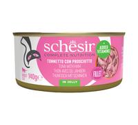 SCHESIR Alimento complementare per gatti con tonno e prosciutto 140 g