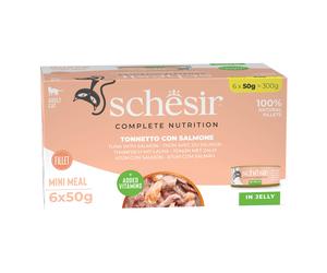 Schesir cat tonnetto con salmone 6 pezzi da 50 g