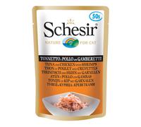 Schesir cat tonnetto e pollo con gamberetti in jelly 50gr