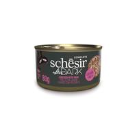 Schesir, Cibo bagnato completo After Dark Filetti di pollo con prosciutto in brodo (12 lattine x 80g)