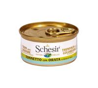 Schesir, Cibo Umido per Gatti Adulti Tonno Orata, in Brodo - (24 Lattine da 70g)