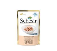 Schesir, Cibo Umido per Gatti Adulti Tonno Salmone, in Morbida Gelatina - (30 Buste da 50g)
