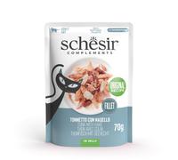 Schesir Complements Fletto in gelatina Alimento umido per gatti, 6 x 70 g - Tonno con nasello