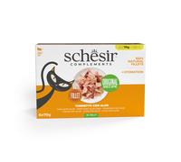 Schesir Complements in gelatina Alimento umido per gatti adulti, 6 x 70 g - Tonno con aloe